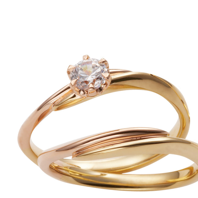 DUET 二重唱 MarriPre エンゲージリング K18YG•PG【ダイヤ】