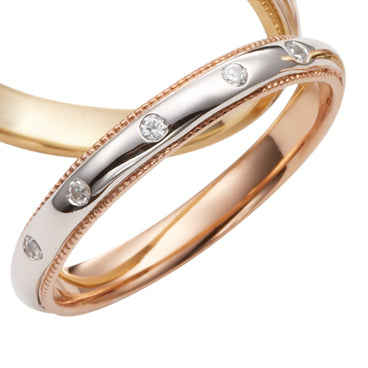 PASSWORD 合言葉 MarriPre マリッジリング K18WG•PG 5psメレー【ダイヤ】