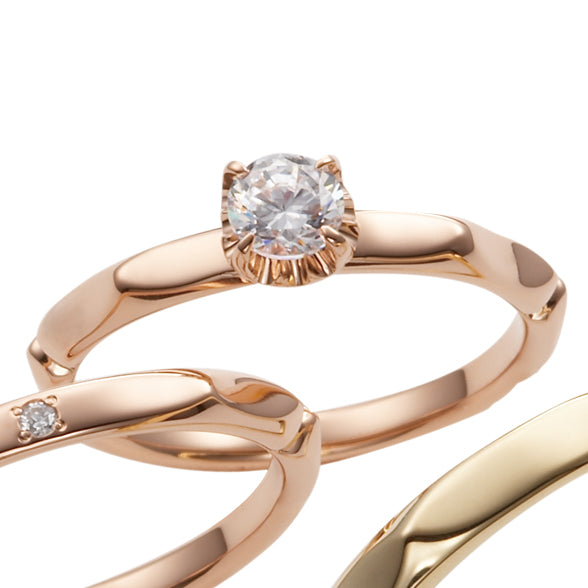 MODERN 現代風 MarriPre エンゲージリング K18PG【ダイヤ】