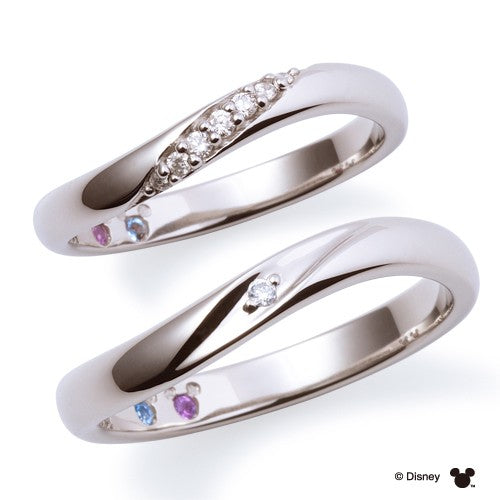 Disneyマリッジ リング 隠れミッキー PT950 【ダイア】DI-7061117012
