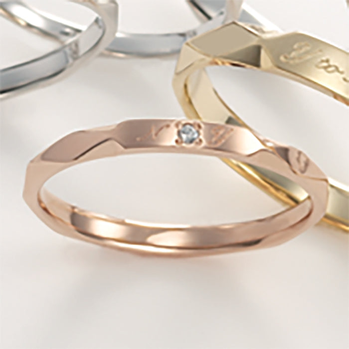 TWINKLE 輝く二人の未来 MarriPre マリッジリング  K18PG 1psメレー【ﾀﾞｲｱ】