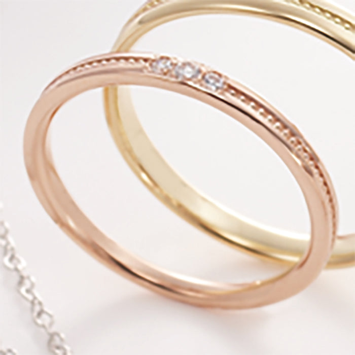 SMILE いつまでも幸せに MarriPreマリッジ K18PG 3psメレー【ﾀﾞｲﾔ】