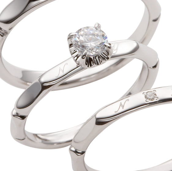 MODERN 現代風 MarriPre エンゲージリング  PT900H 【ﾀﾞｲﾔ】