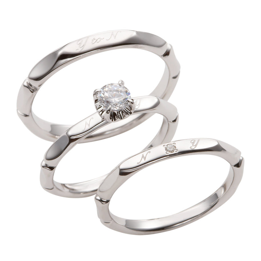 MODERN 現代風 MarriPre エンゲージリング  PT900H 【ﾀﾞｲﾔ】