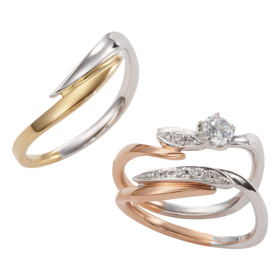 UTOPIA 楽園 MarriPre エンゲージ リング PT900H/K18PG 3psメレー【ﾀﾞｲｱ】