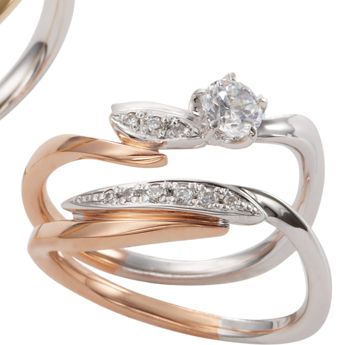 UTOPIA 楽園 MarriPre エンゲージ リング PT900H/K18PG 3psメレー【ﾀﾞｲｱ】