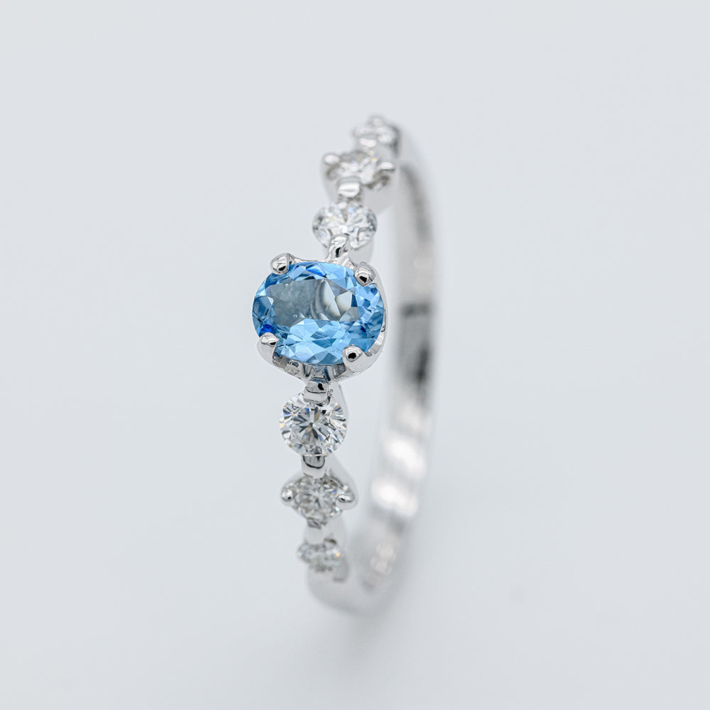 K18WGアクアマリンR